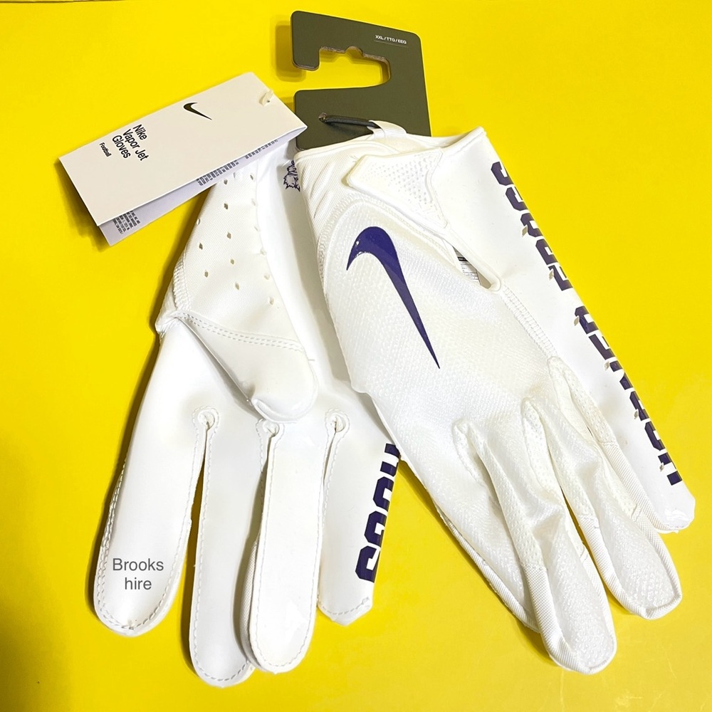 Nike Vapor Jet Football Gloves Size 2XL Horned Frogs TCU DX5300-114